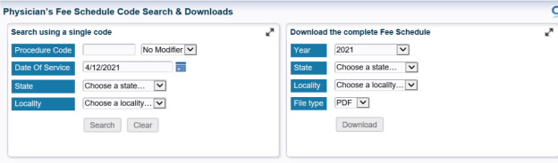 JL Physician's Fee Schedule Search and Downloads Instructions