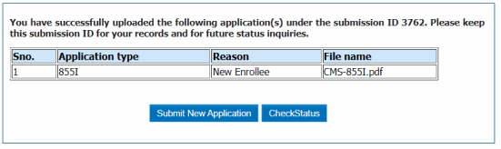 This is a screenshot of how to check your application status on the Provider Enrollment Gateway.