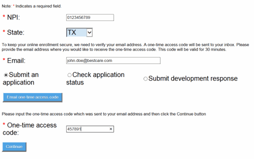 image of the gateway access screen for JH