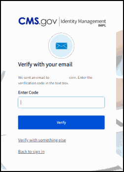 MFA screen to enter the code