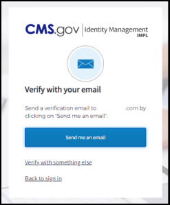 email verification screen