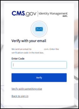 email verification screen